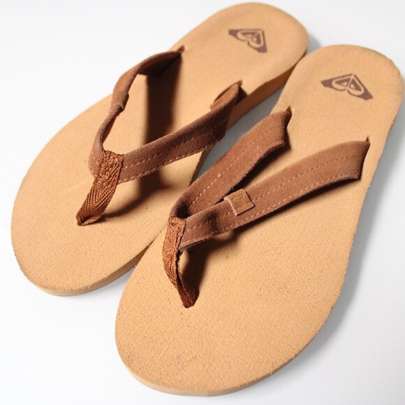 ROXY Sandals Womens Size 7 Brown Porto Motif Outdoor Beach Summer Comfort NWOT - Picture 1 of 7